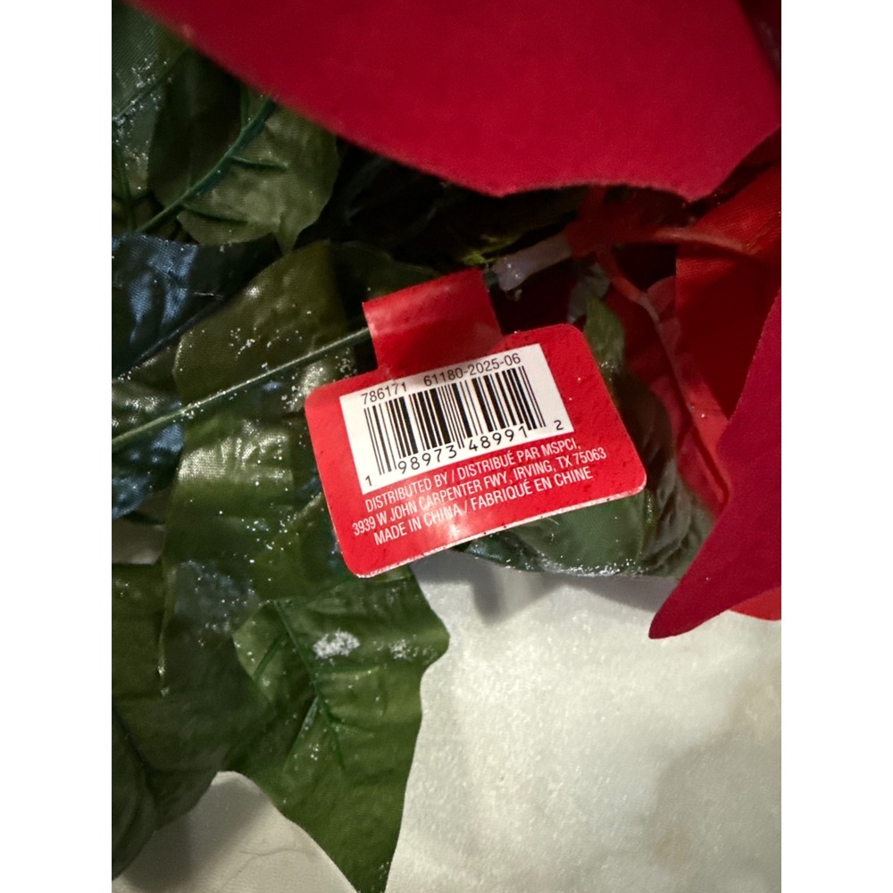 Ashland Christmas Deluxe Bush Red Poinsettia Berry Candy Ornament Floral Pick - Picture 4 of 6